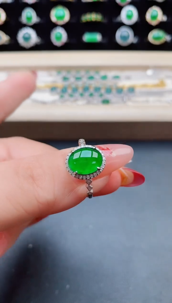 【闪购商品】翡翠戒指银S925镶嵌5085850