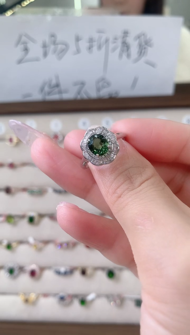 【闪购商品】碧玺戒指银S925镶嵌94-1  