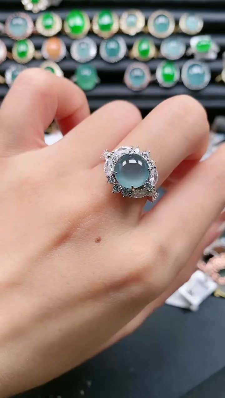 【闪购商品】翡翠戒指银S925镶嵌1111111