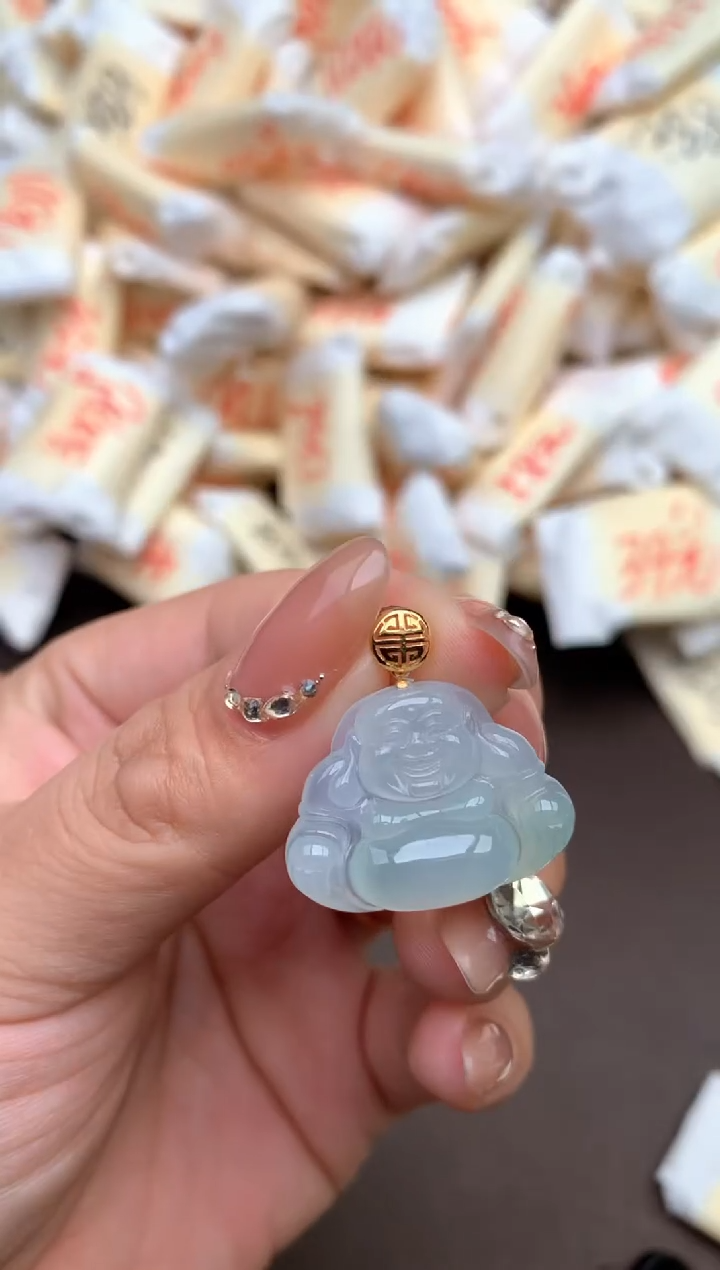 【闪购商品】翡翠挂件18K金镶嵌— 