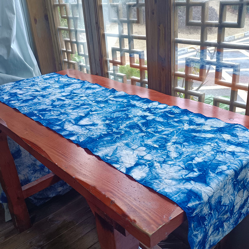 湘西蜡染 门户手工植物染扎染蓝色棉布土布缝纫DIY配件/桌布茶席