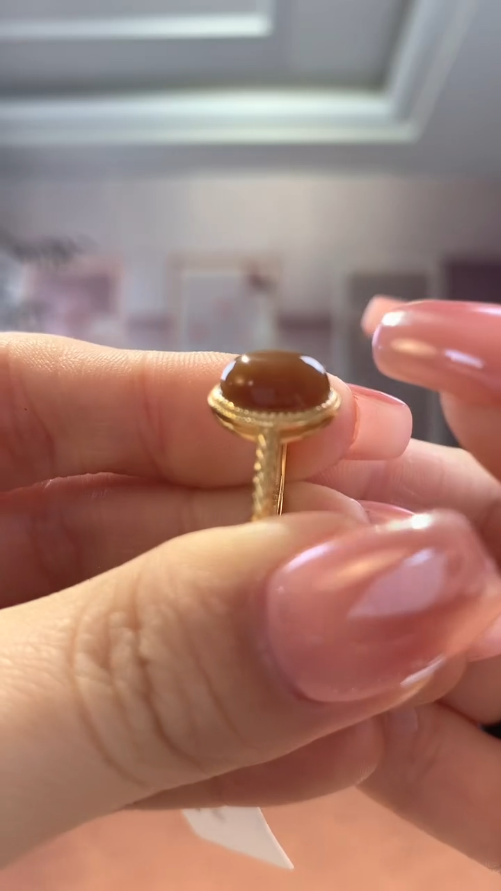 【闪购商品】和田玉戒指银S925镶嵌红糖银镶戒指