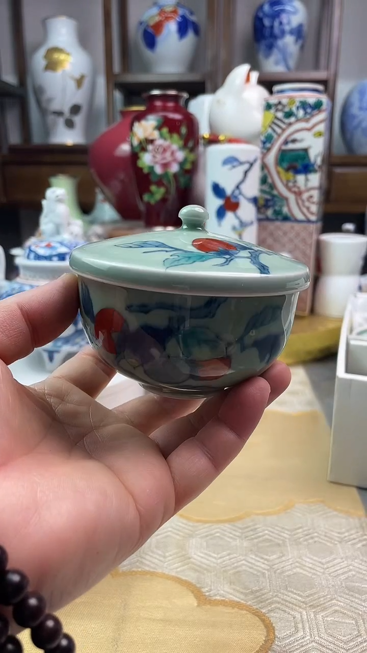 【闪购商品】盘色锅岛青山柿子盖杯