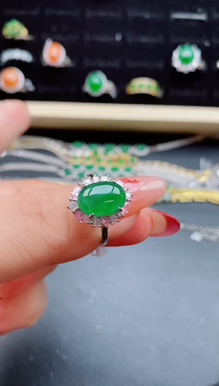【闪购商品】翡翠戒指银S925镶嵌21321