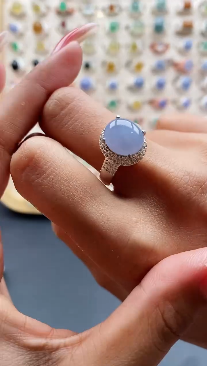 【闪购商品】翡翠戒指未镶嵌缅甸天然A货翡翠555 6+9