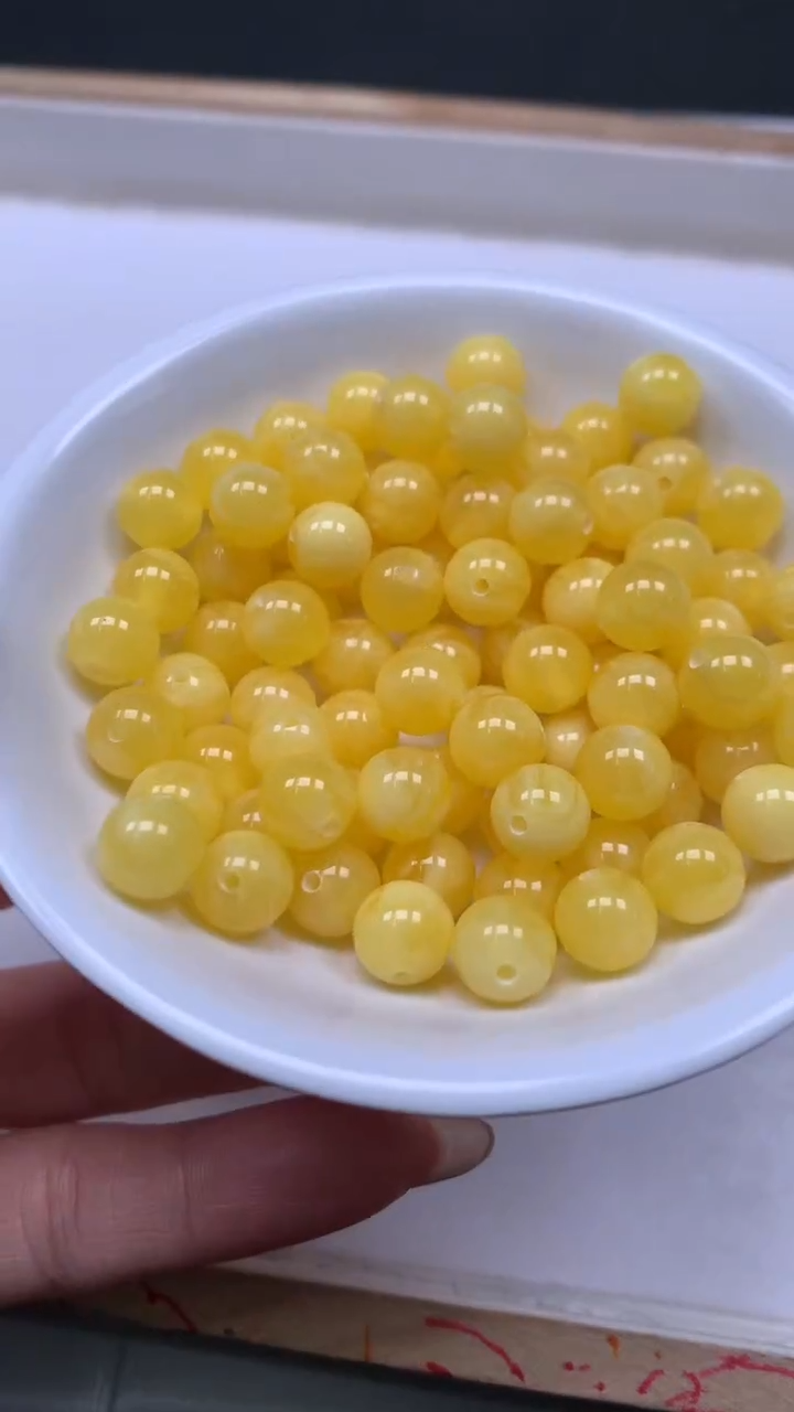 裸石蜜蜡未镶嵌M43 白花蜡8mm25个9.9元