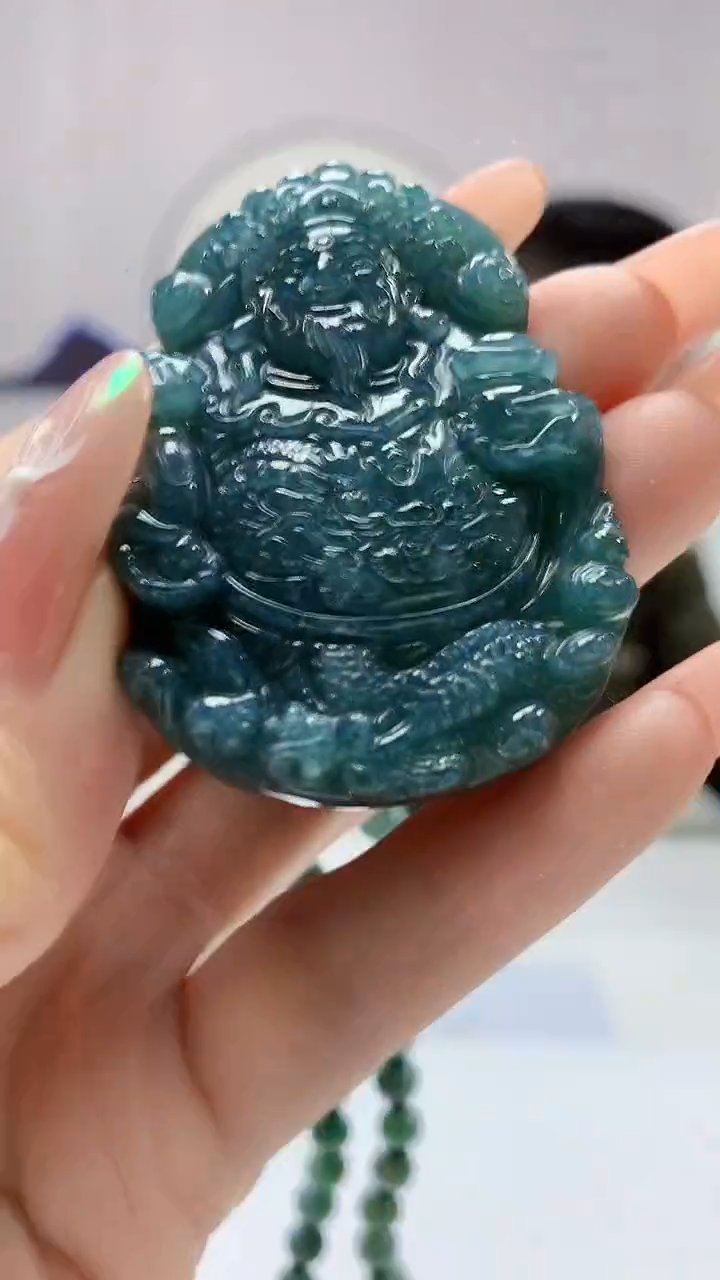 【闪购商品】定制翡翠未镶嵌5152DD-毛货挂件财神100