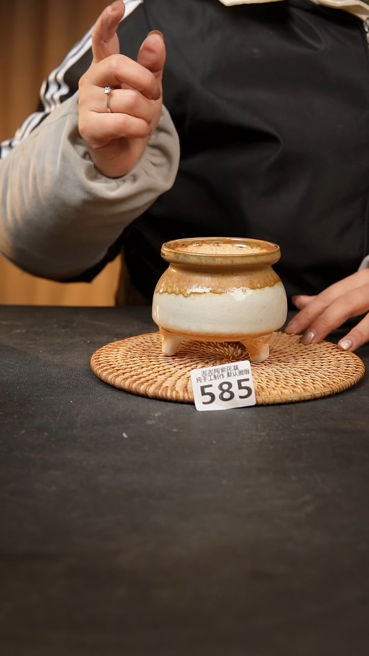 【闪购商品】瓷片585泥泥手工花盆