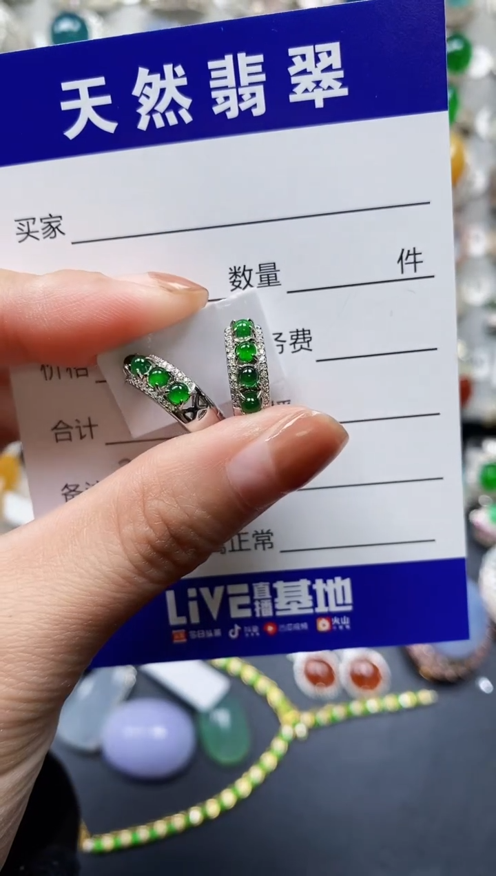 【闪购商品】翡翠耳饰银S925镶嵌0314