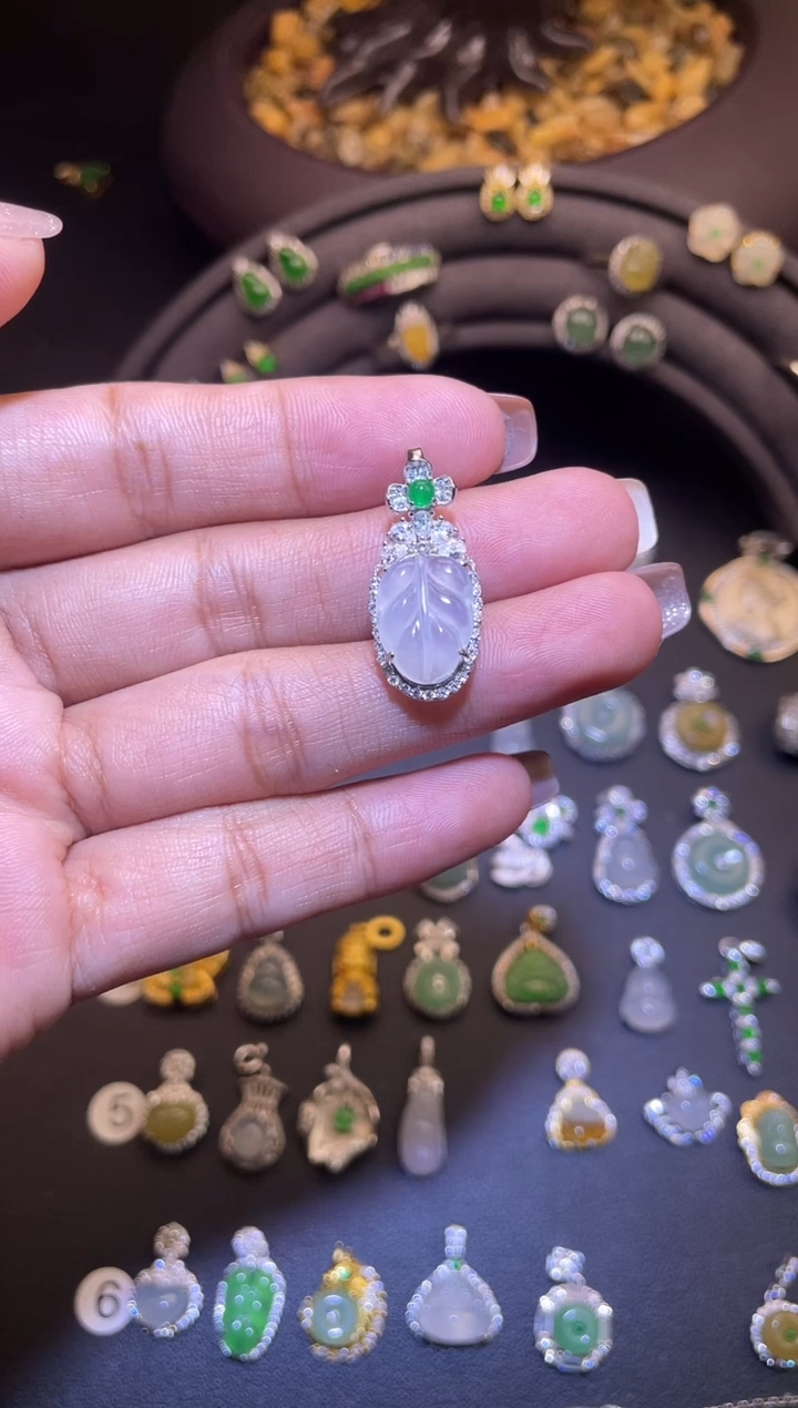 吊坠(不含链)银S925镶嵌翡翠金****店1