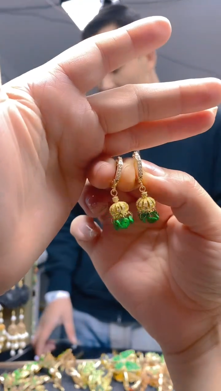 【闪购商品】翡翠耳饰合金0185翡翠耳包