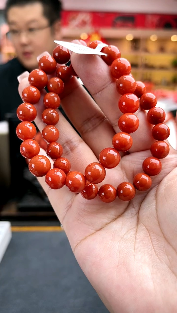 【闪购商品】南红玛瑙卡9瓦西柿子红单圈-多样性发一件未镶嵌一件20