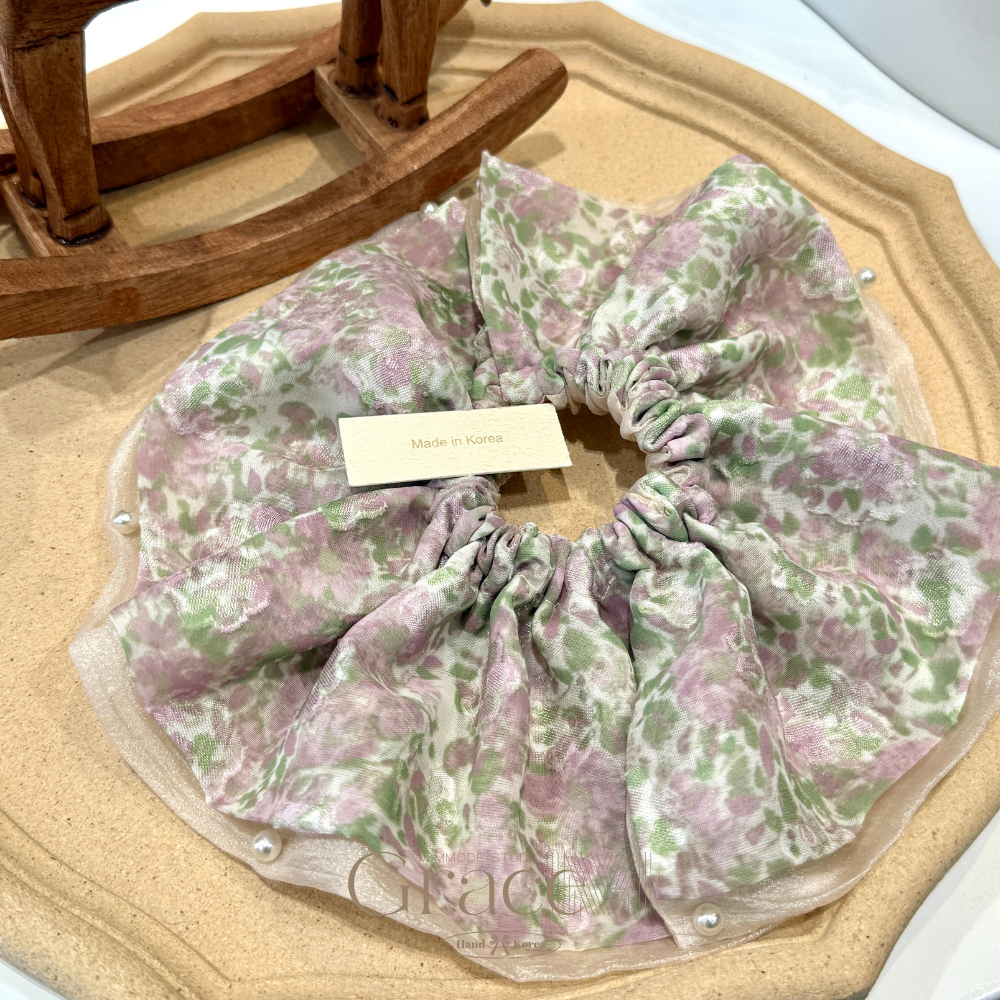 「碎花系列-粉绿碎花」韩国25盛夏百搭发绳发圈肠圈丸子头