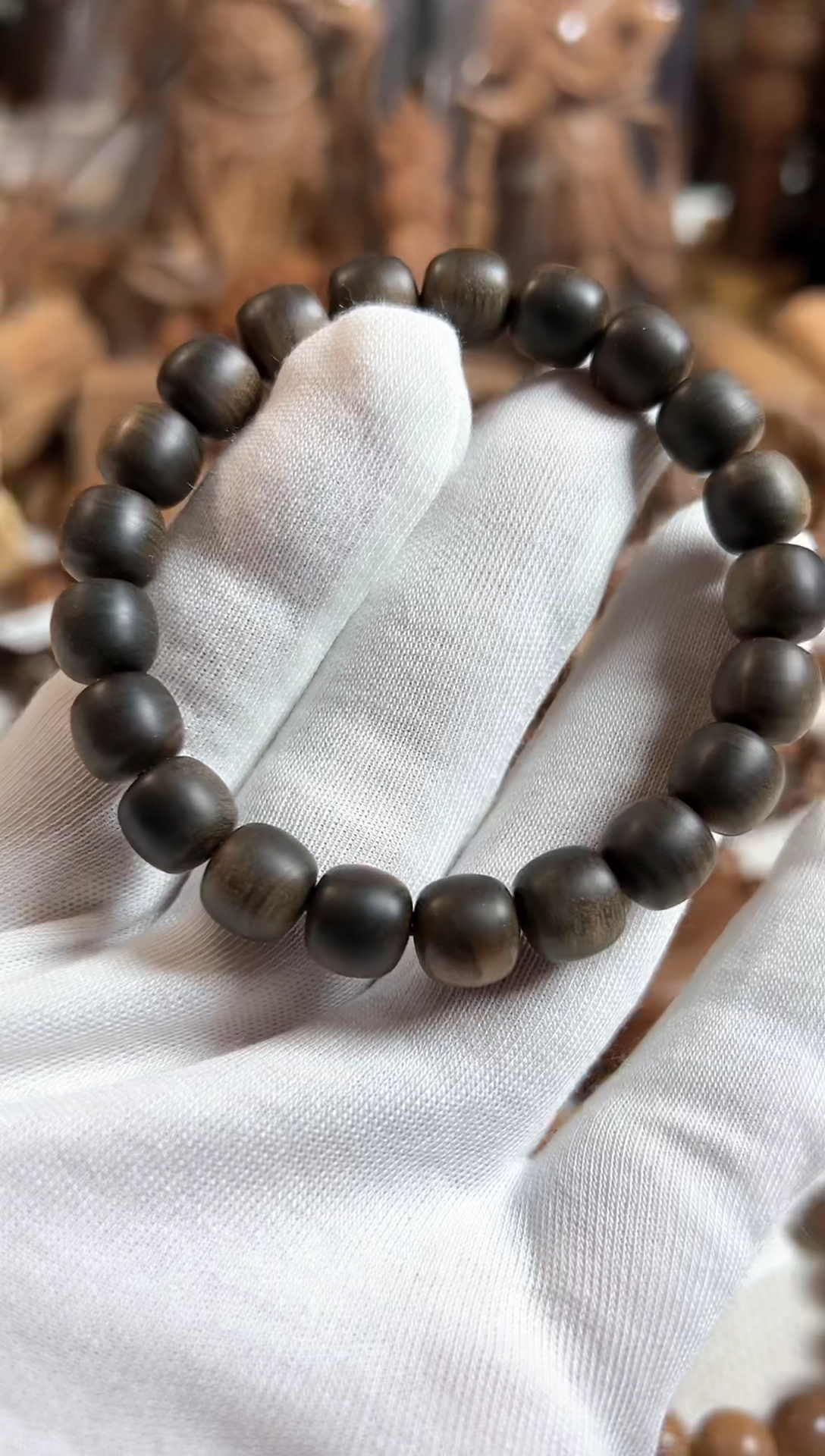 【闪购商品】檀香木手串/手链老山檀香阴沉木瑕疵珠9*10手串