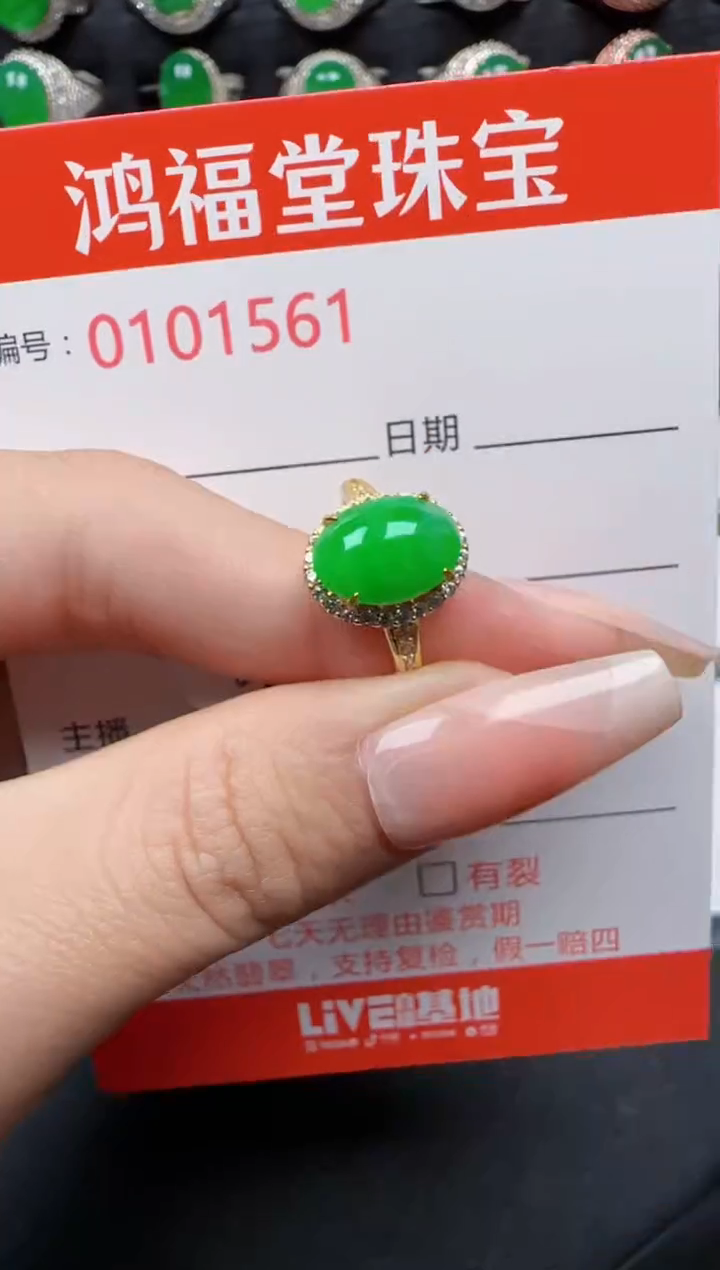 【闪购商品】翡翠戒指银S925镶嵌1561
