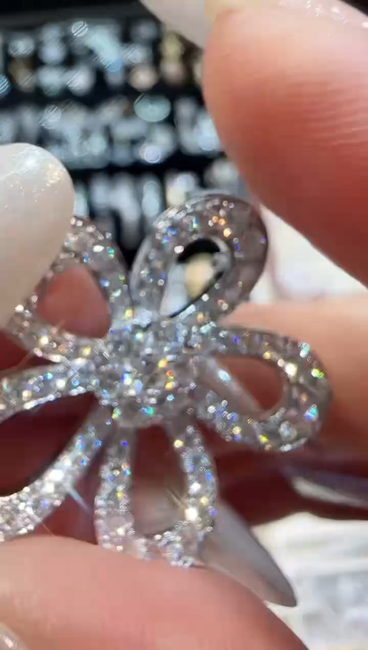 项链18K金镶嵌钻石大花项链CZ