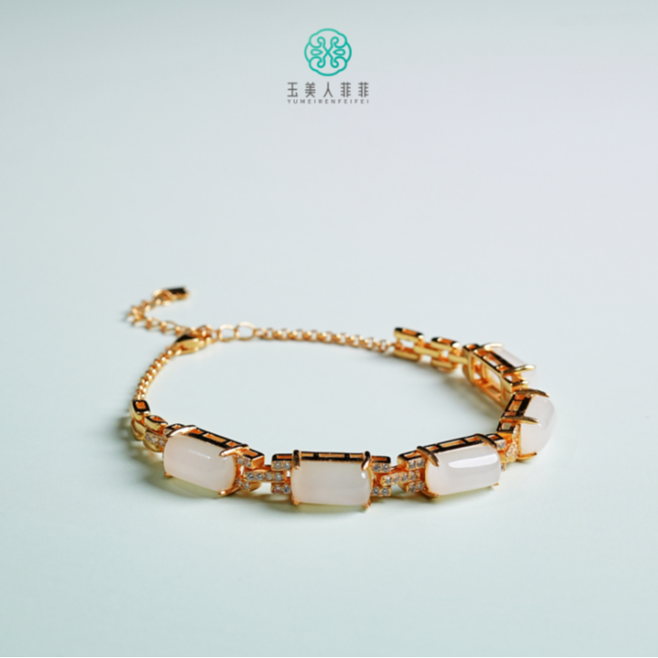 石惑珠宝+和田玉马鞍手链约10*6mm-多样性发一