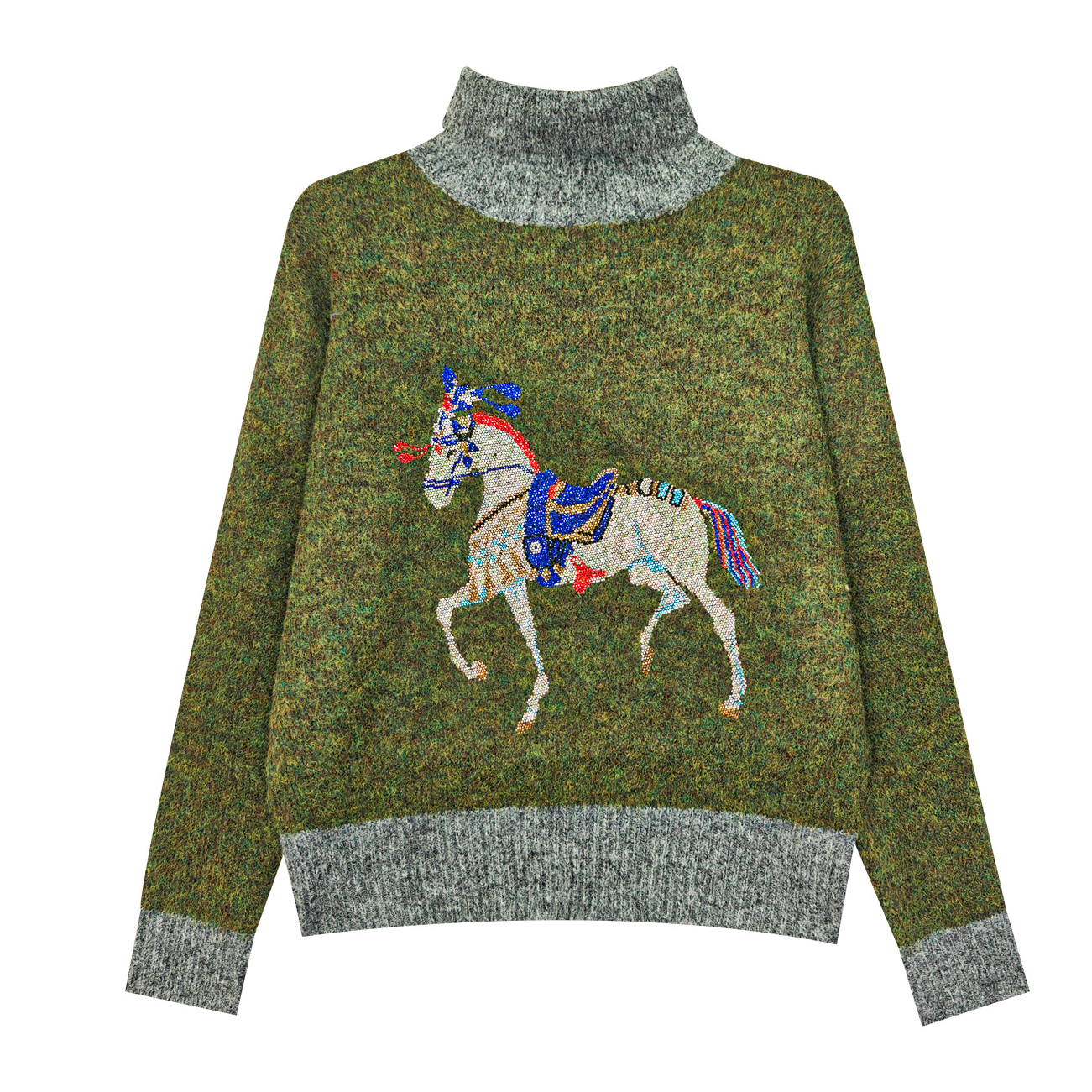 微姐专属冬季新款 "五彩马" 秋冬时尚百搭高领毛衣MY2159