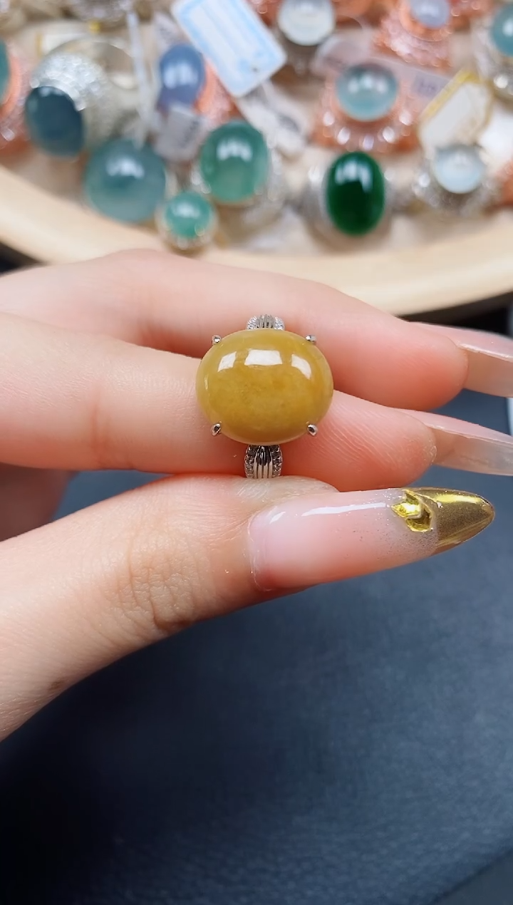 【闪购商品】翡翠戒指银S925镶嵌翡翠