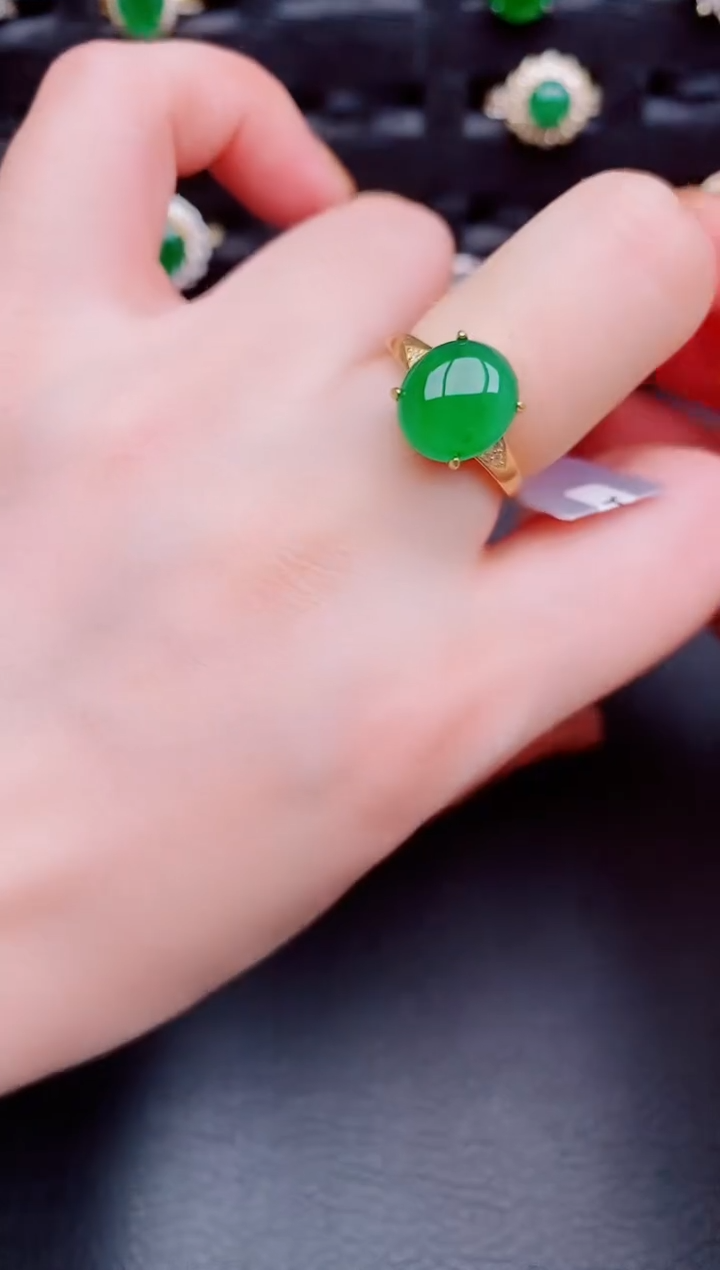 【闪购商品】翡翠戒指银S925镶嵌天然a货翡翠149