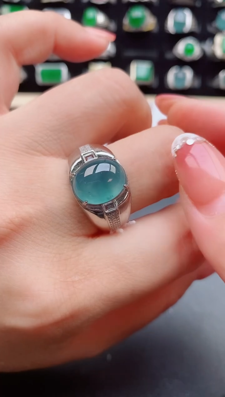 【闪购商品】翡翠戒指银S925镶嵌12212