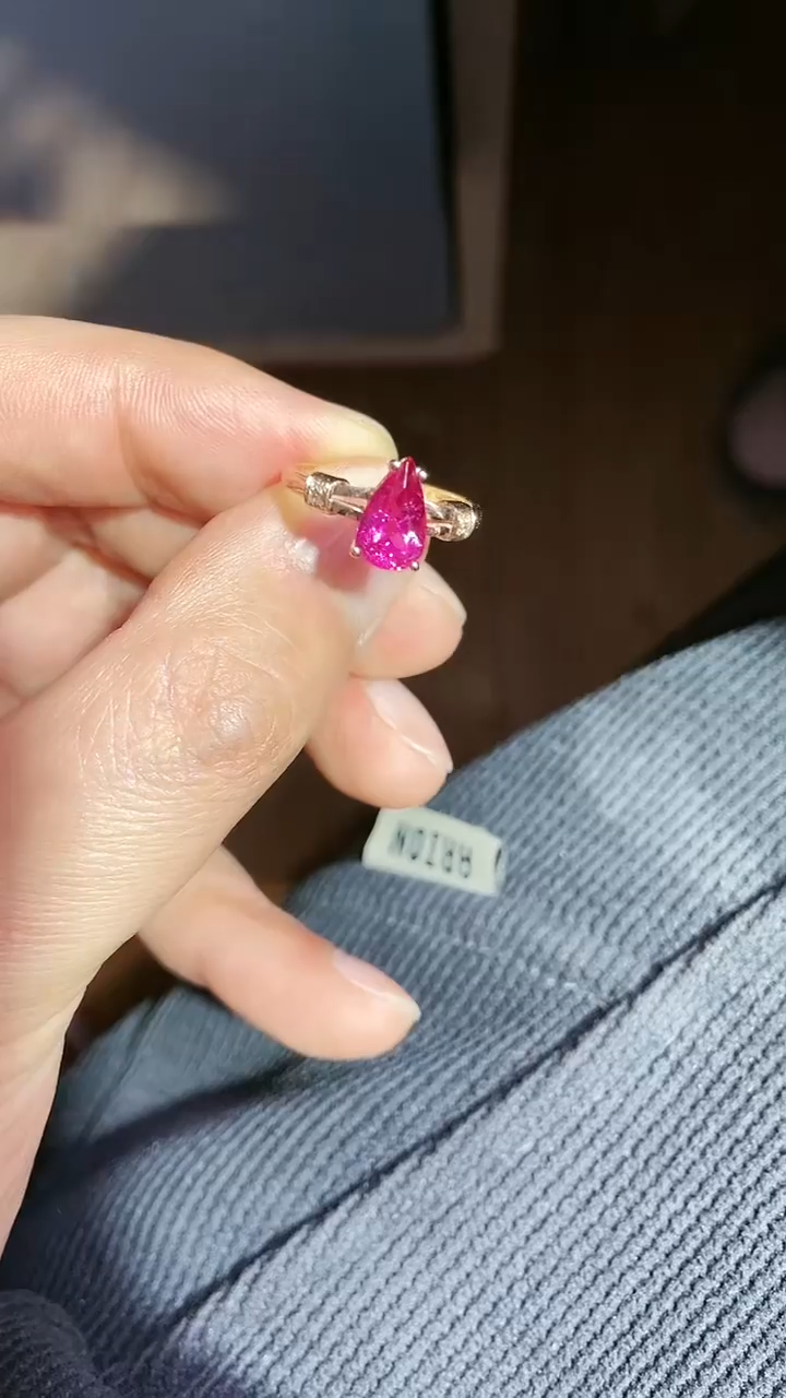 【闪购商品】碧玺戒指18K金镶嵌卢比来