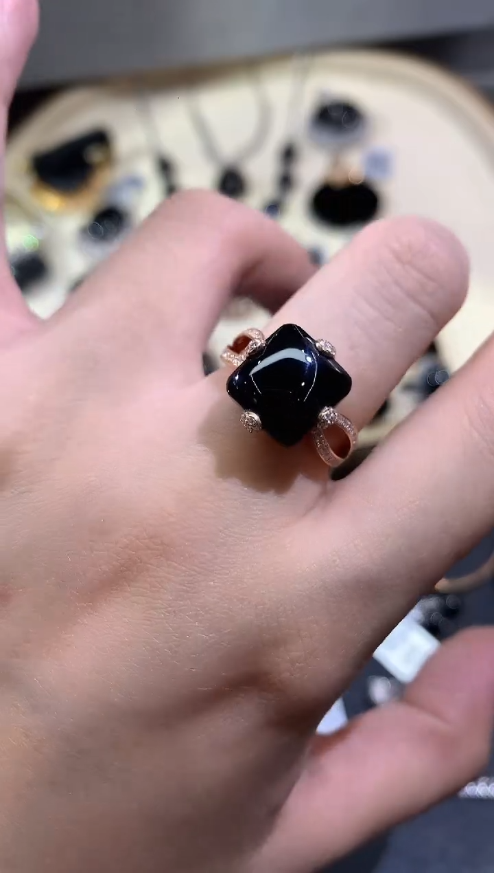 18K金镶嵌戒指翡翠花*A460|9800