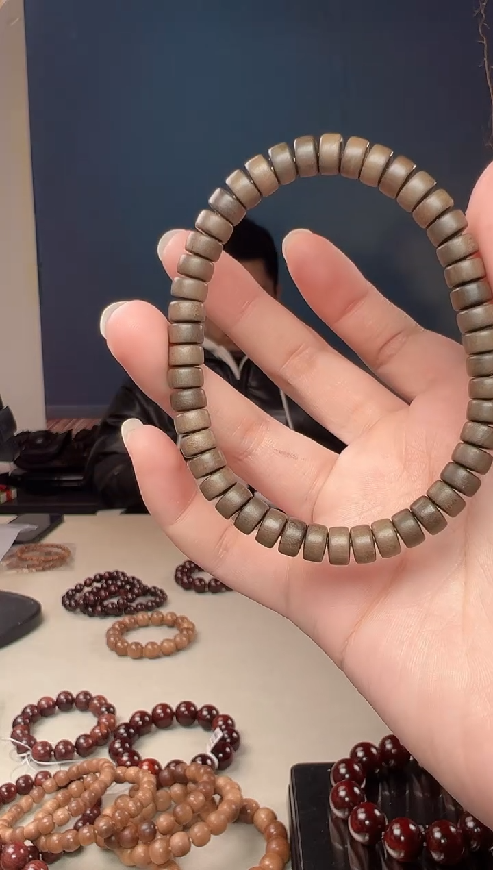 檀香木手串/手链药片 阴沉老山檀 无胶无蜡