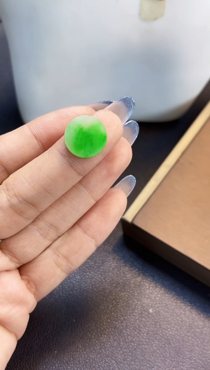 裸石翡翠东晓27圆无事牌14.2*2.7