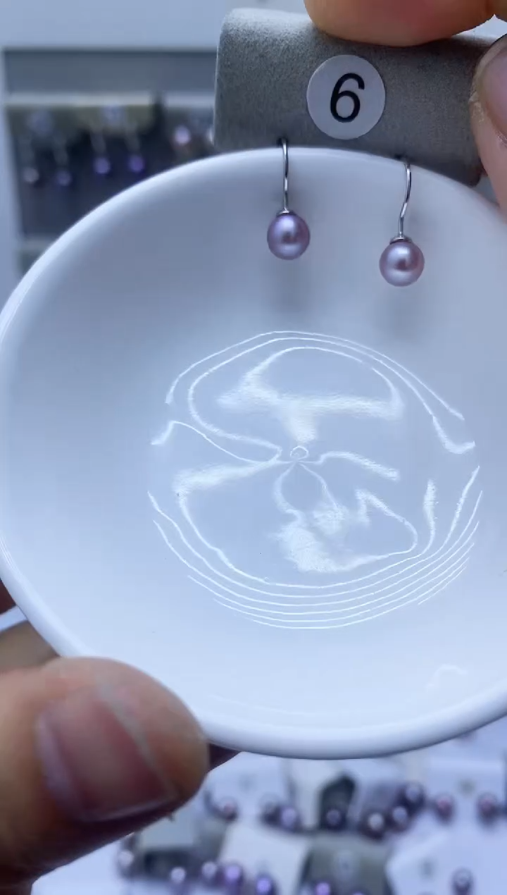 【闪购商品】淡水珍珠耳饰银S925镶嵌6