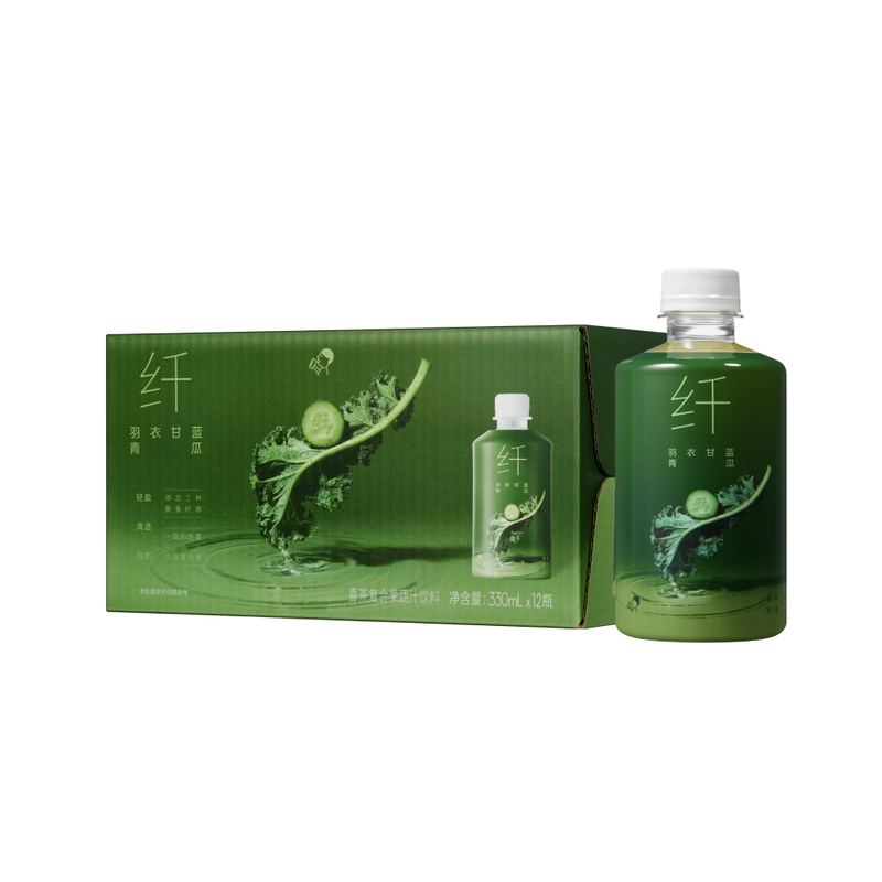 喜茶 羽衣甘蓝青瓜复合果蔬汁饮料330mL*12