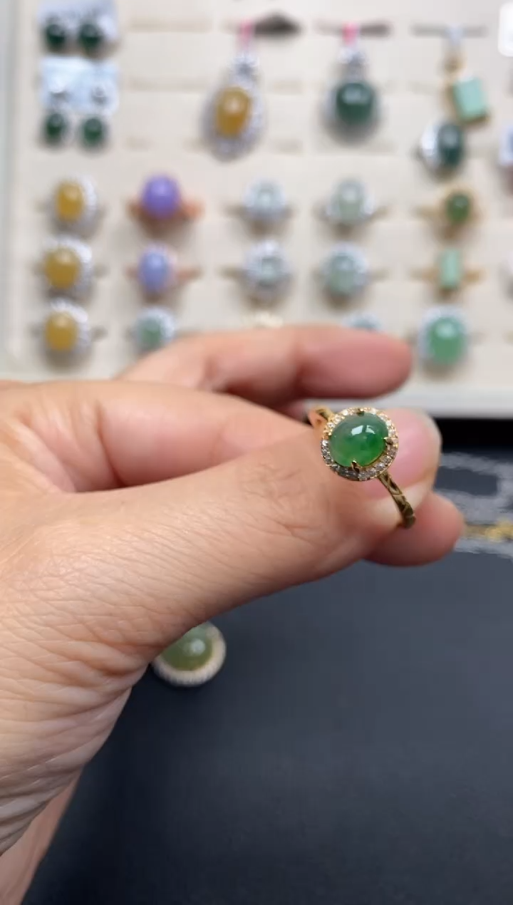 【闪购商品】翡翠戒指银S925镶嵌111111