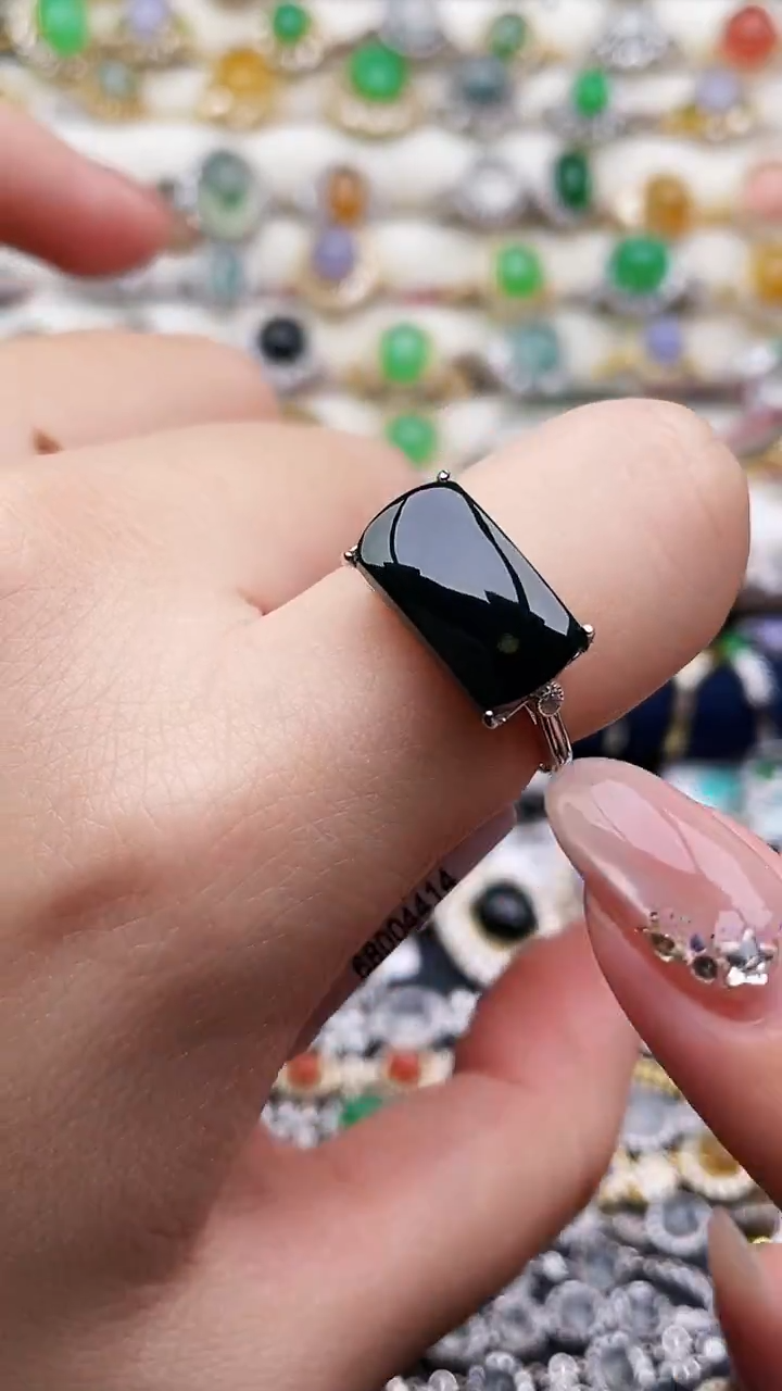 银S925镶嵌戒指翡翠10