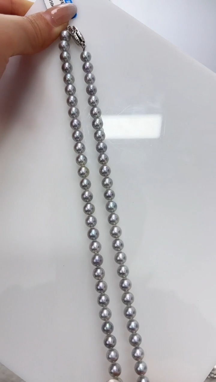 【闪购商品】海水珍珠DA未镶嵌t504 灰珠串链 6