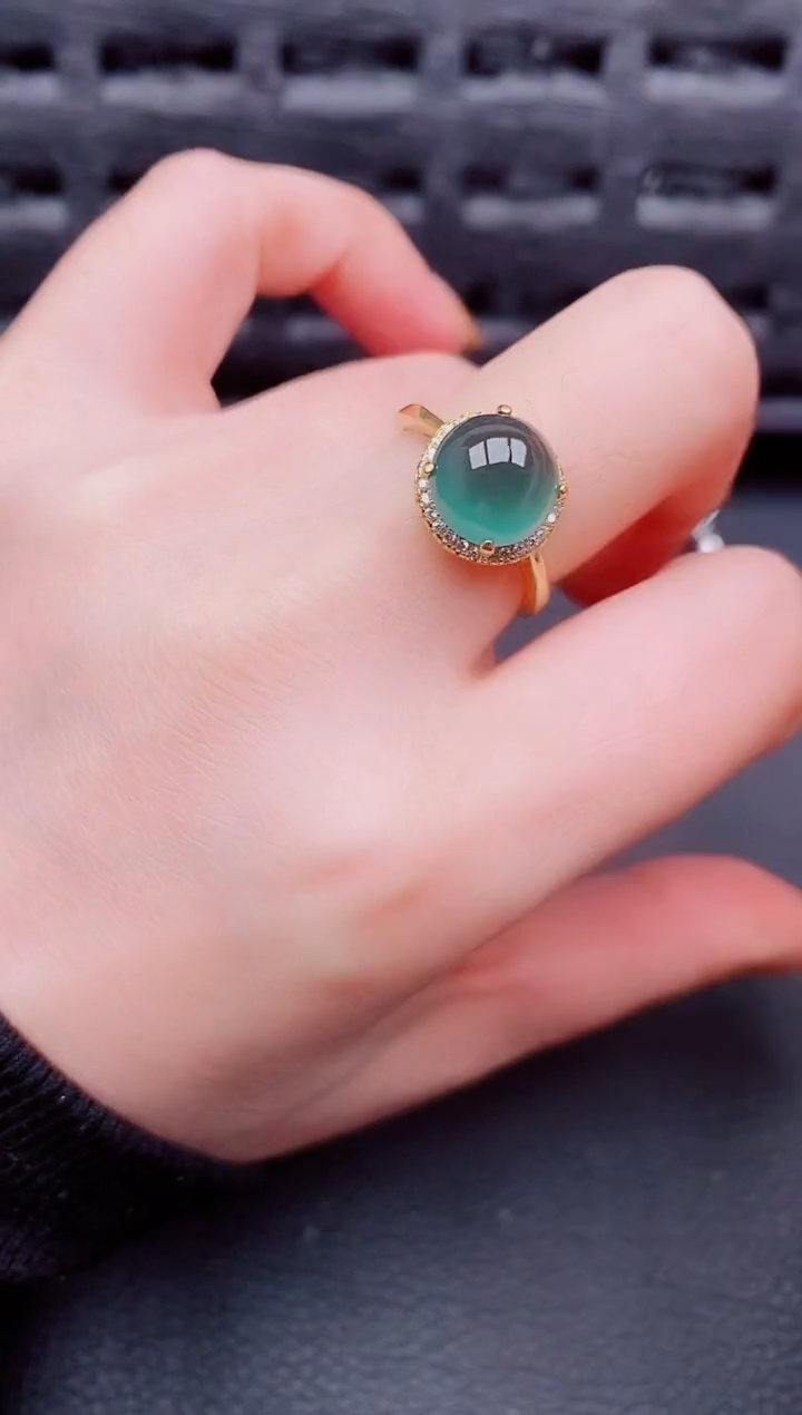 【闪购商品】翡翠戒指银S925镶嵌天然a货翡翠398