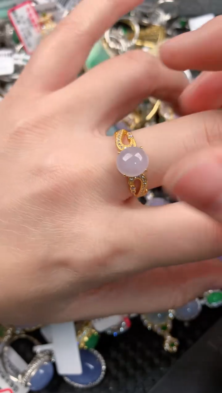 银S925镶嵌戒指翡翠10-10-10    4