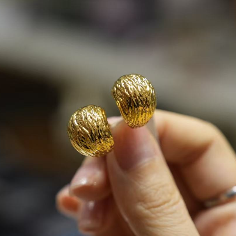 【巧玲专属】足金999拉丝耳钉 经典时尚百搭 2.68