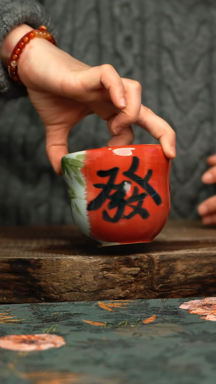 【闪购商品】杯釉下彩手工手绘同款陶器