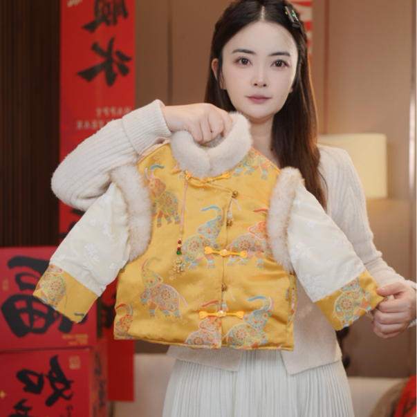 【太平有象】2025冬季儿童新款加厚保暖新中式中国风棉服90721
