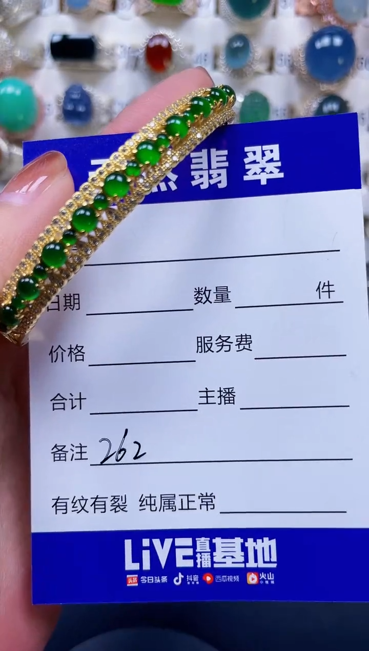 银S925镶嵌手镯翡翠262