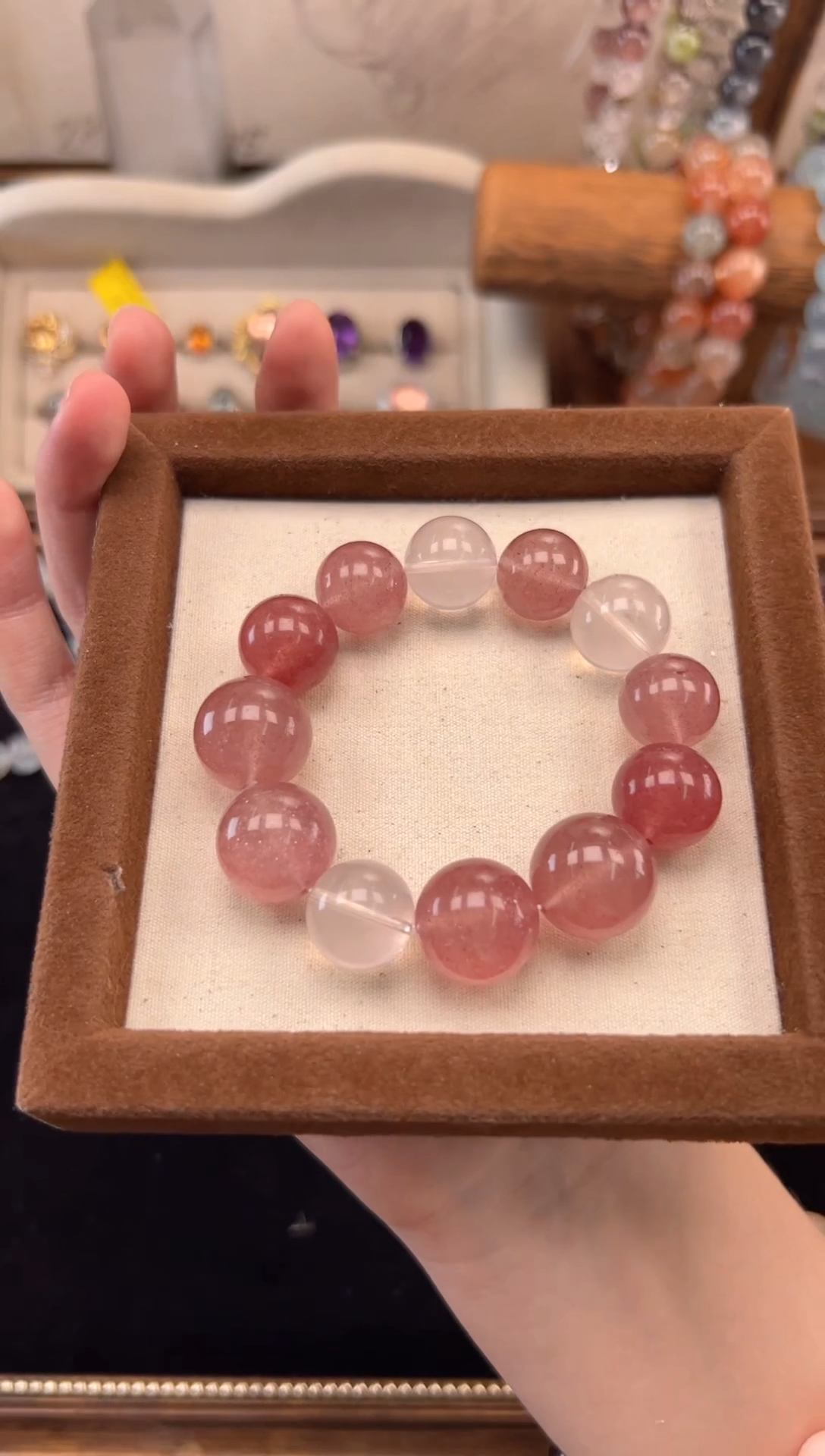 未镶嵌手链水晶草莓晶手串