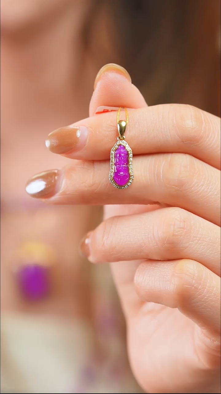 苏纪石（舒俱来）18K金镶嵌吊坠(不含链)6