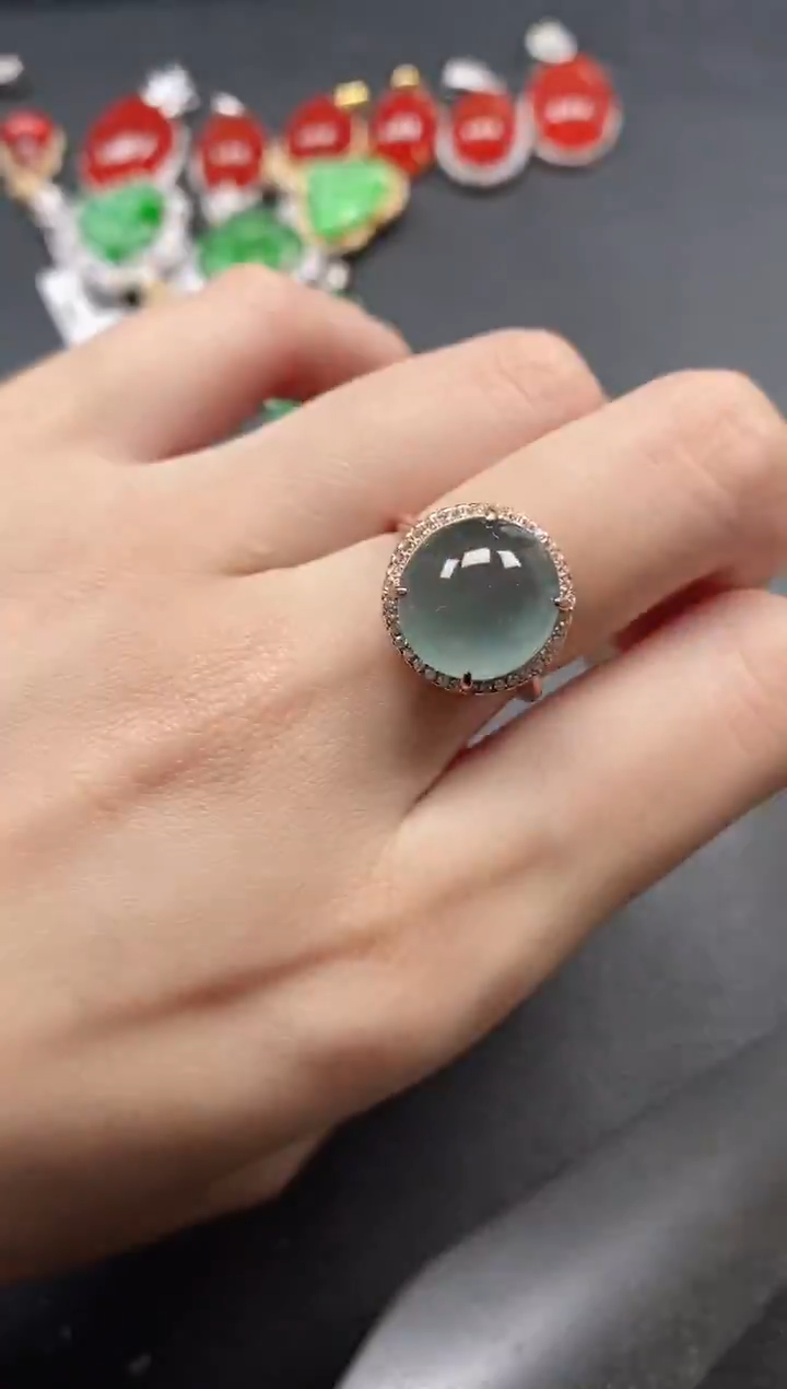 银S925镶嵌戒指翡翠515111