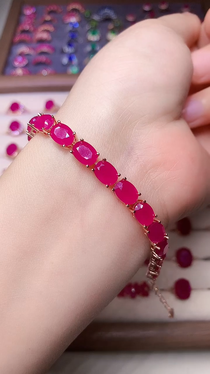 【闪购商品】红宝石手链银S925镶嵌000