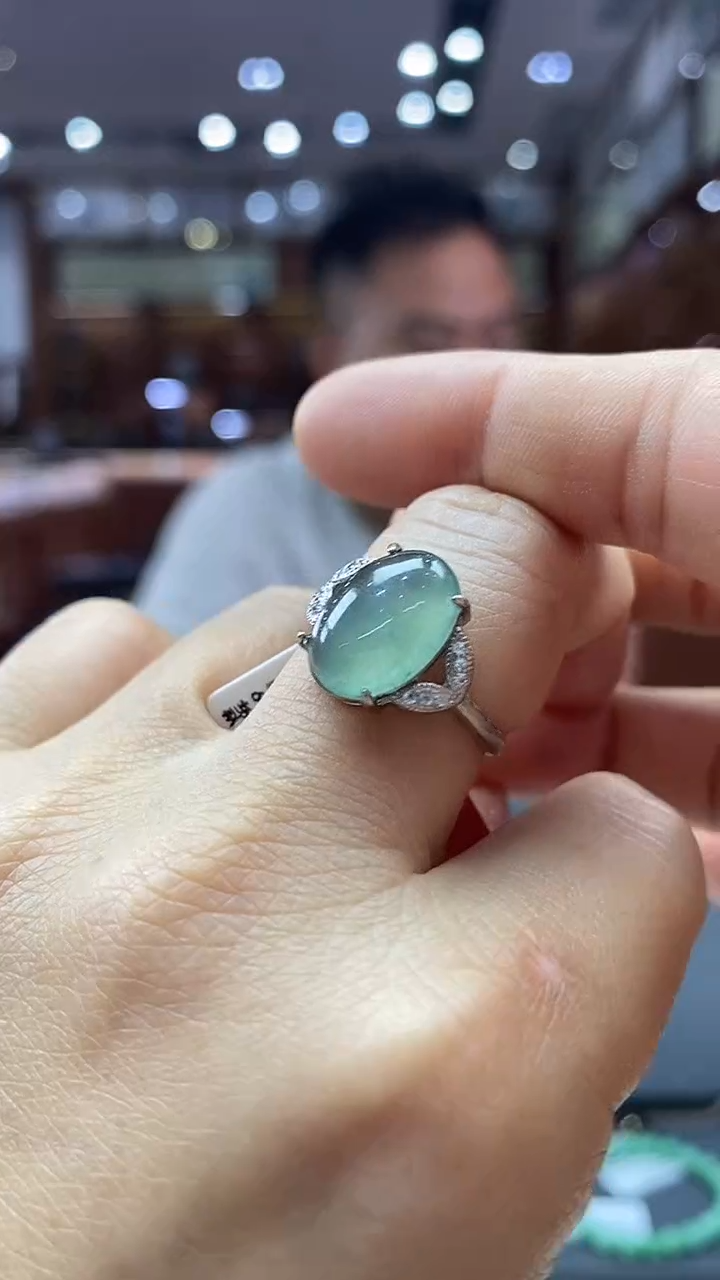 银S925镶嵌戒指翡翠戒指