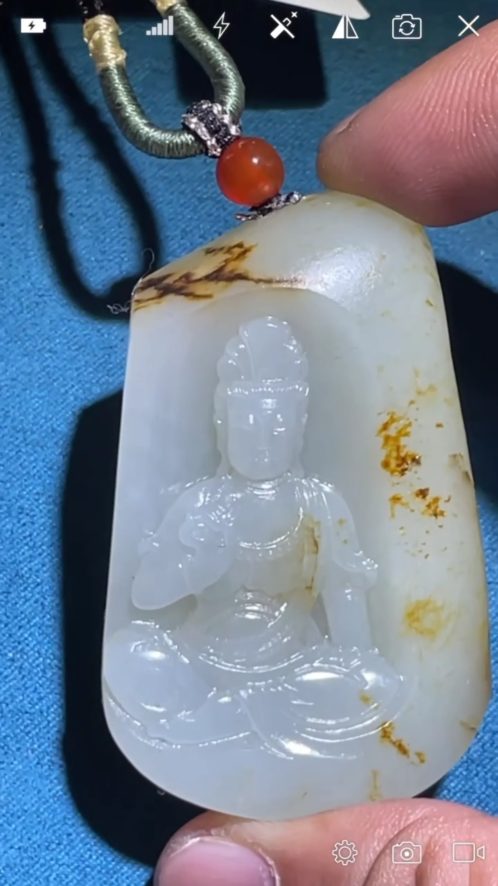 和田玉未镶嵌BH1143观音吊坠