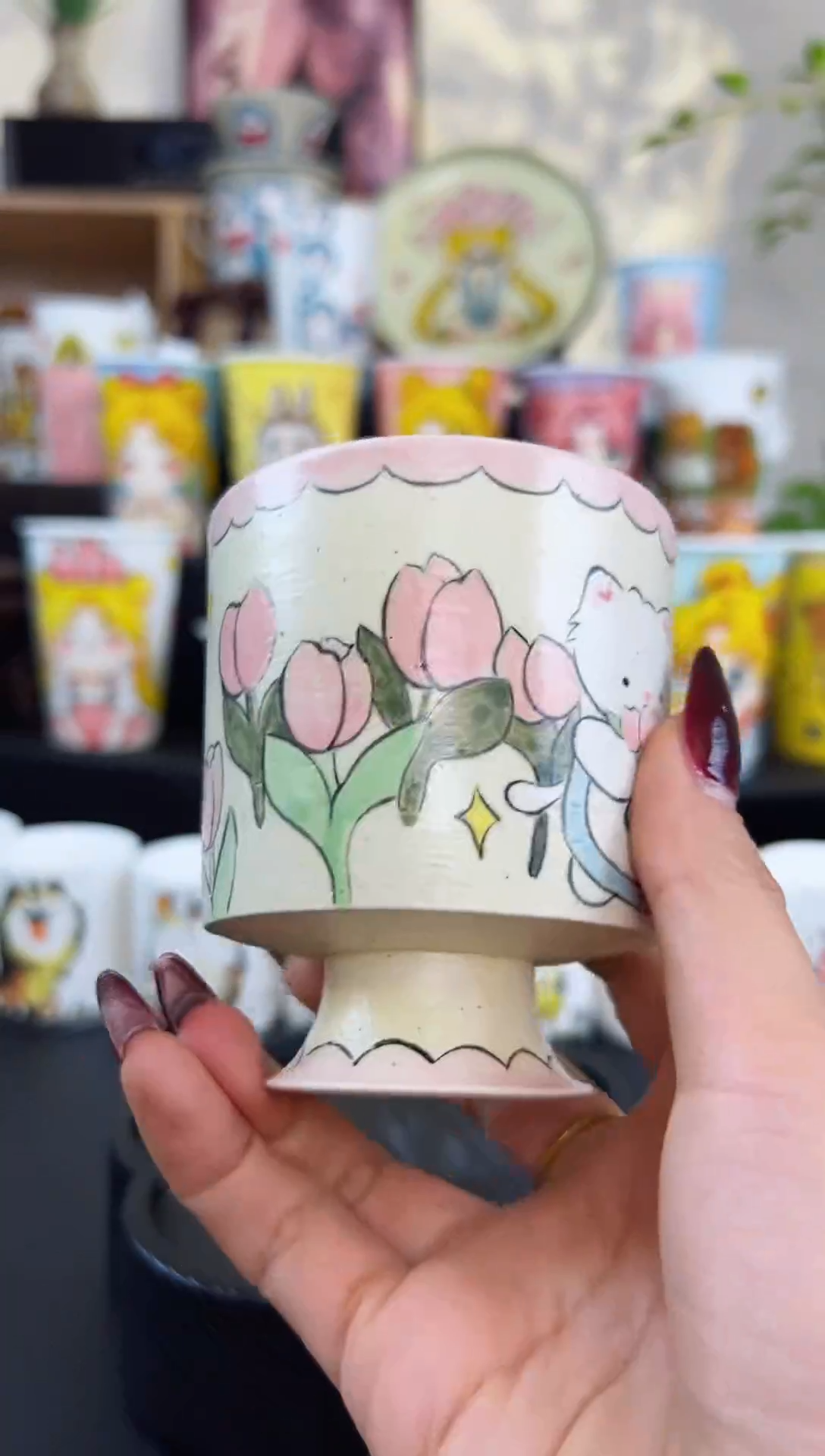 【闪购商品】摆件笙笙漫 手工手绘陶瓷杯杯