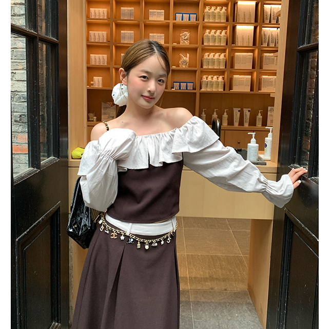 秋款法式时尚两件套显瘦长袖裙子套装女F2580