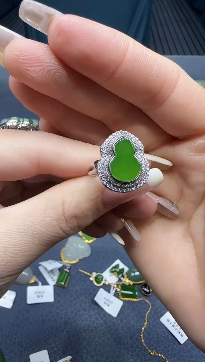 【闪购商品】和田玉戒指银S925镶嵌1