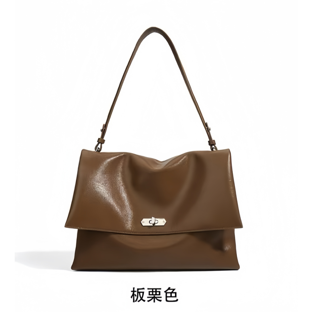 【Yì CHEN】ZG-M7713F-板栗色 简约时尚女士新款轻奢单肩斜跨包